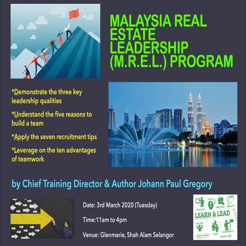 Malaysia Real Estate Leadership Program by Author Johann Paul Gregory
