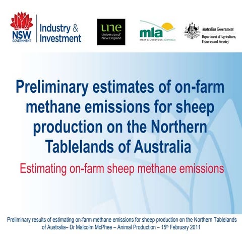 Preliminary results of estimating on-farm methane - Malcolm McPhee