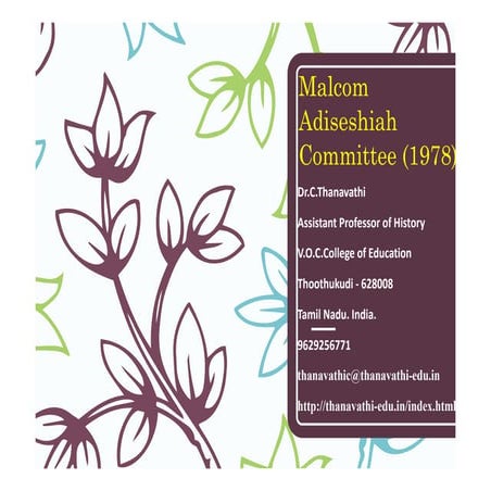Malcome adisehsaiah committee dr.c.thanavathi | PDF