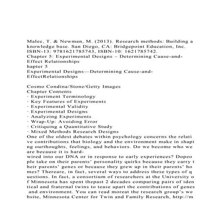 Malec, T. & Newman, M. (2013). Research methods Building a kn.docx