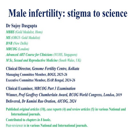 Male Infertility: Stigma to Science- Lecture