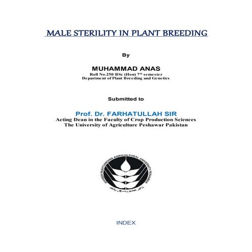 Male sterility in plant breeding