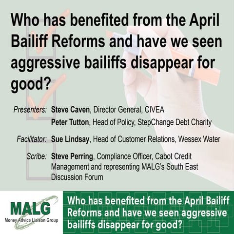 #MALG14 Workshop A - Bailiff Reform - Slideset