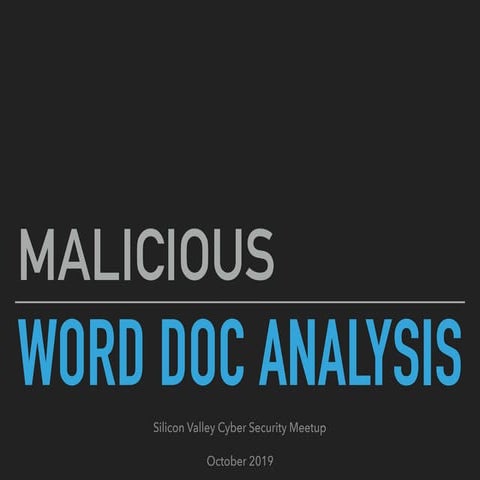 Malicious Word Document Analysis | PDF