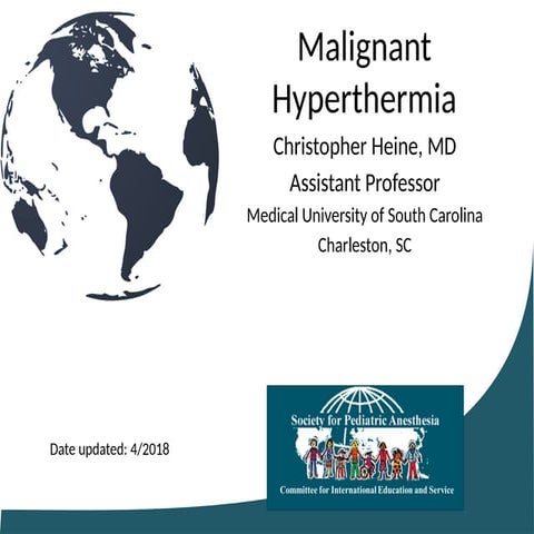 Malignant hyperthermia and its anaesthetic management | PPTX
