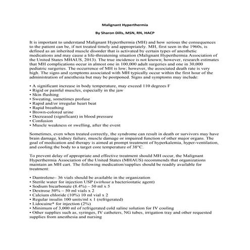 Malignant hyperthermia