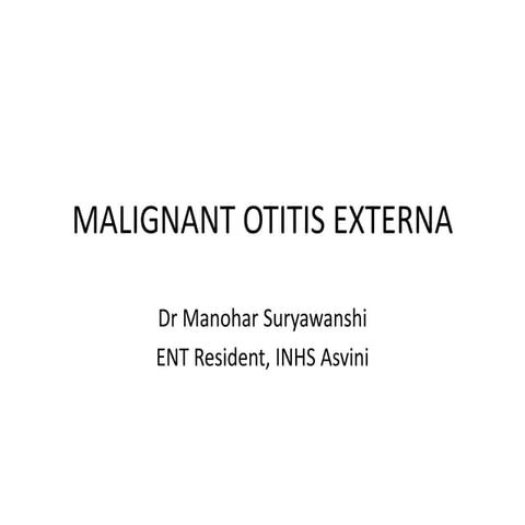 Malignant otitis externa