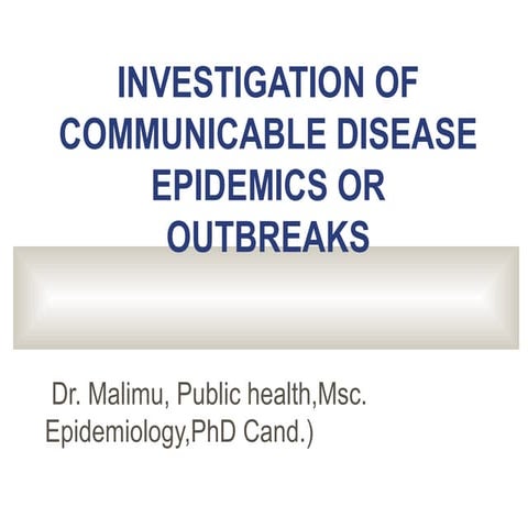 Malimu investigation of an outbreak of communicable diseases pnco-2