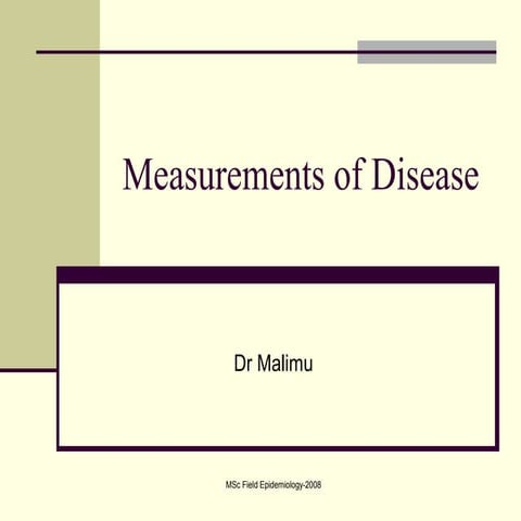 Malimu measures of disease frequency