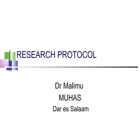 Malimu research protocol