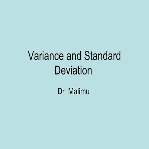 Malimu variance and standard deviation