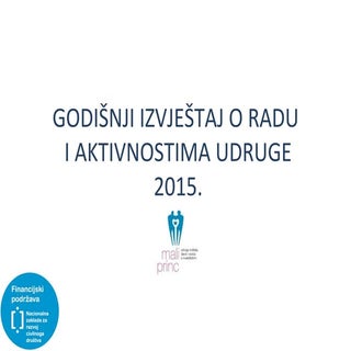Izvještaj o radu Udruge Mali princ ...