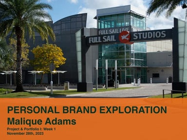 Malique Adams project portfolio fullsail