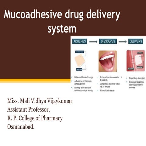 Mucoadhesive drug delivery system Mali vv ppt