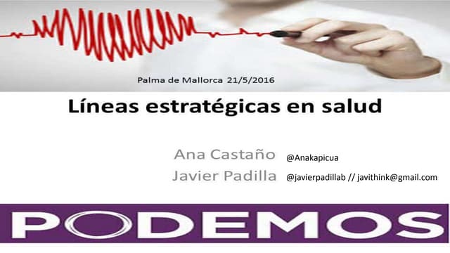 Líneas estratégicas de Podemos en Salud-Sanidad.