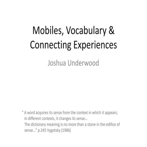 Mobiles, Vocabulary & Connecting Experiences