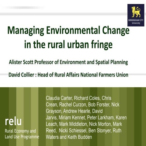 Rural urban Fringe Presentation to Malmo 
