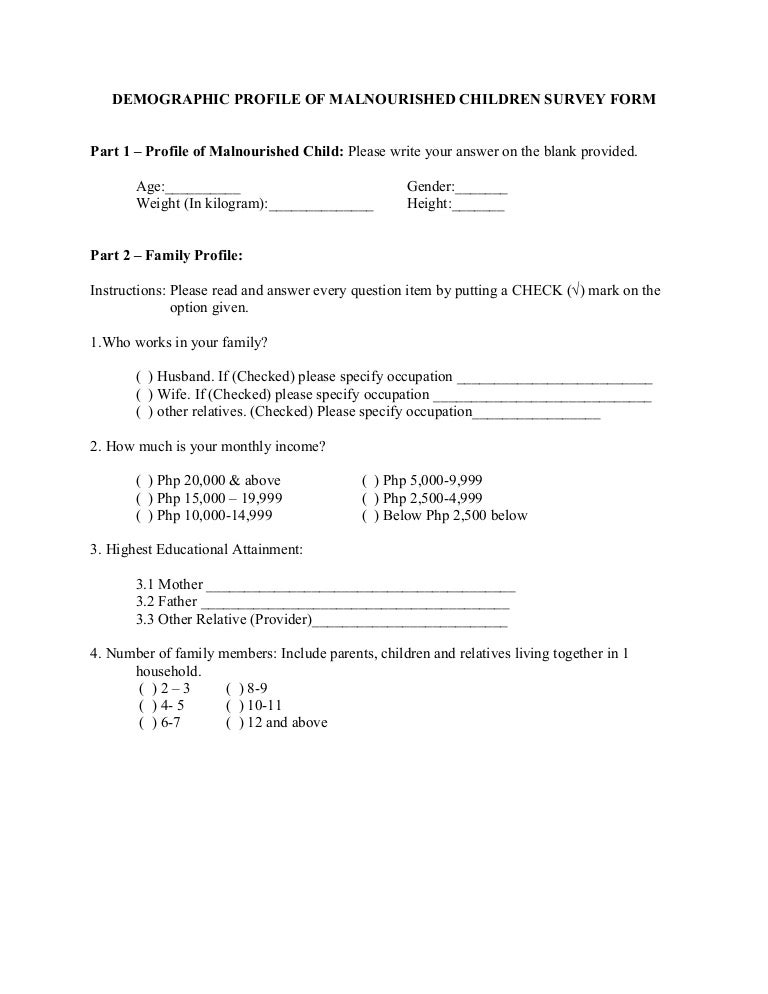 10 Demographic Survey Templates Pdf Word Excel Free
