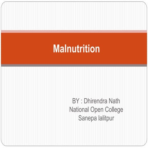 Malnutrition, Causes,Framework, vicious cycle,Preventive measures,Policy and ...