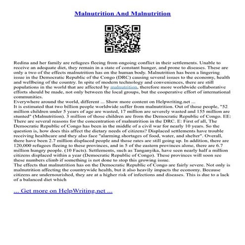 Impact of Malnutrition on Health and Development.pptx
