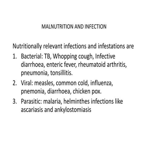 Malnutrition & infection
