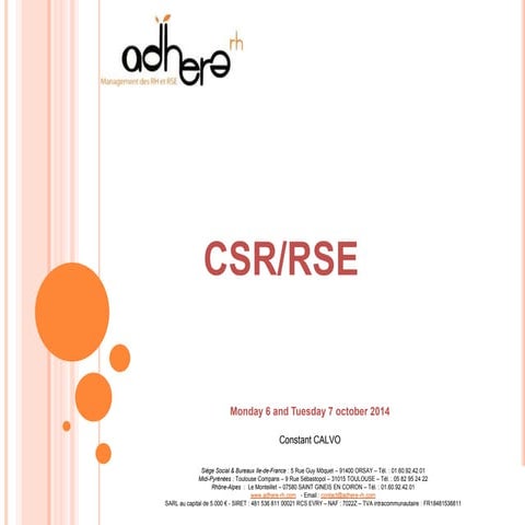 Corporate Social Responsability / RSE 