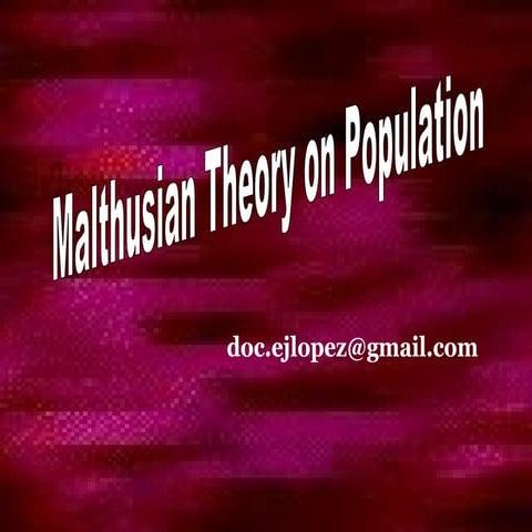 Malthusian lesson 11