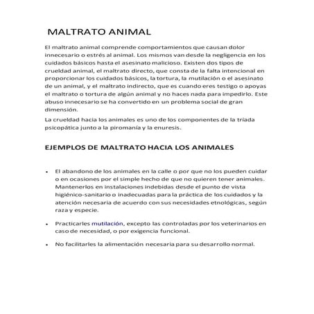 Maltrato animal tic