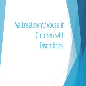Understanding Maltreatment and Abuse in Children with Disabilities ...