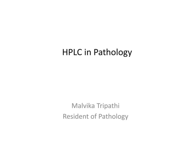 HPLC in Pathology
