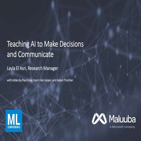 Layla El Asri, Research Scientist, Maluuba 