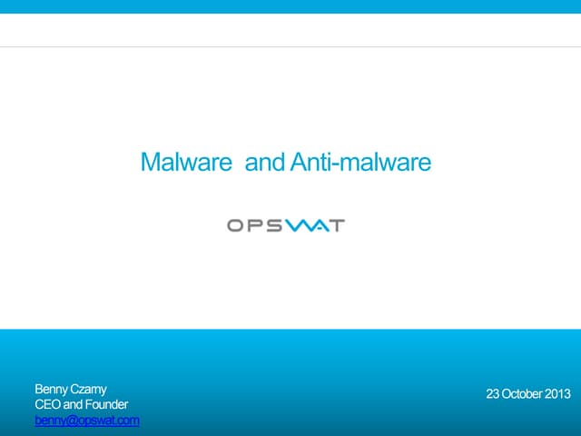 Malware and Anti-Malware Seminar by Benny Czarny