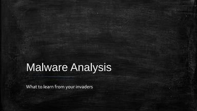 Malware analysis - What to learn from your invaders