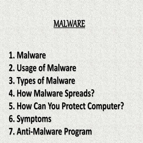 Malware part 1