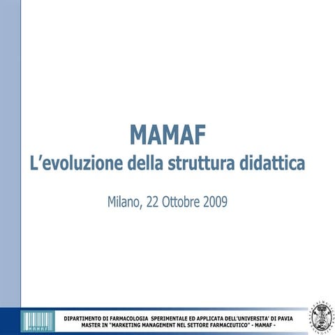 L\'evoluzione della struttura didattica