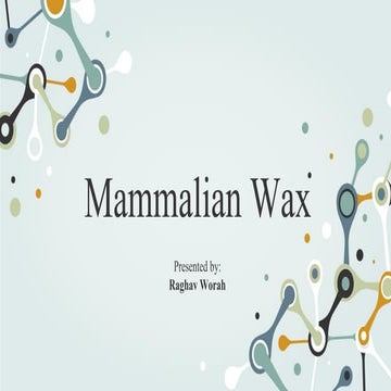 Mammalian wax and Synthesis 