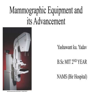 Mammographic equipment and its advancement