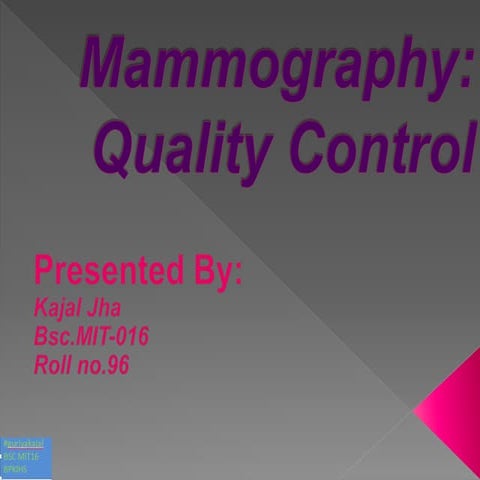 Guidelines for quality control testing for digital cr dr mammography v4 ...