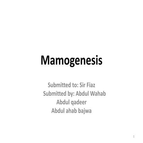 Mamogenesis sir fiaz