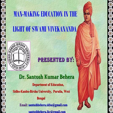 Man  Making Education in the light of Swami Vivekananda by Santosh Kumar Behera