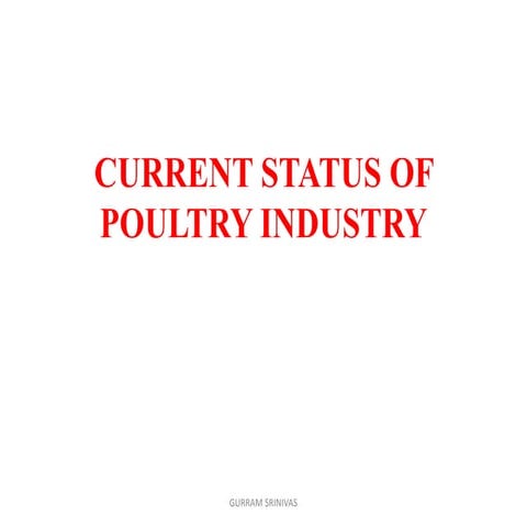 CURRENT STATUS OF POULTRY INDUSTRY 2021