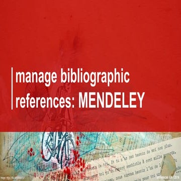 Manage bibliographic references: mendeley