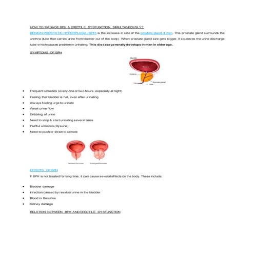 HOW TO MANAGE BPH & ERECTILE DYSFUNCTION SIMULTANEOUSLY? | DOCX