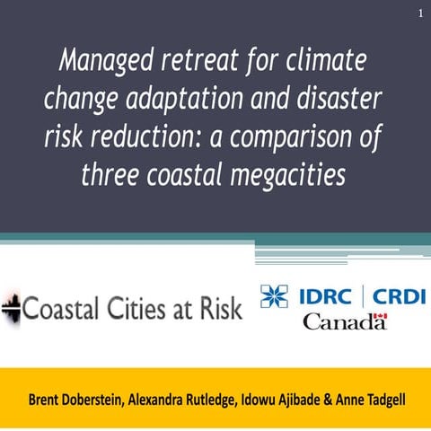 Managed Retreat for Climate Change Adaptation and Disaster Risk Reduction A C...