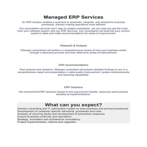 Managed erp services
