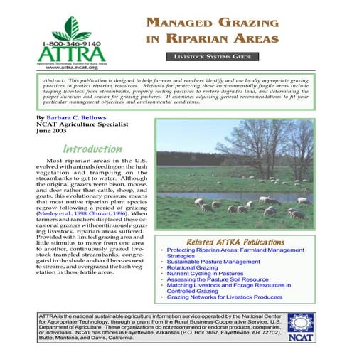 Managed Grazing in Riparian Areas