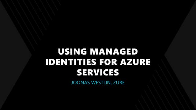 Get rid of credentials from your code: Using Managed identities for Azure res...