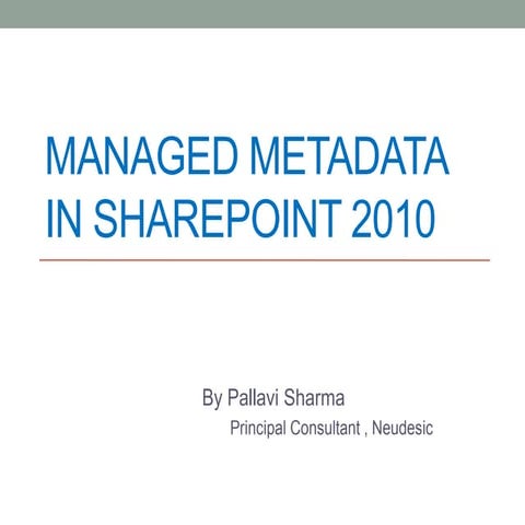 Managed metadata in SharePoint 2010