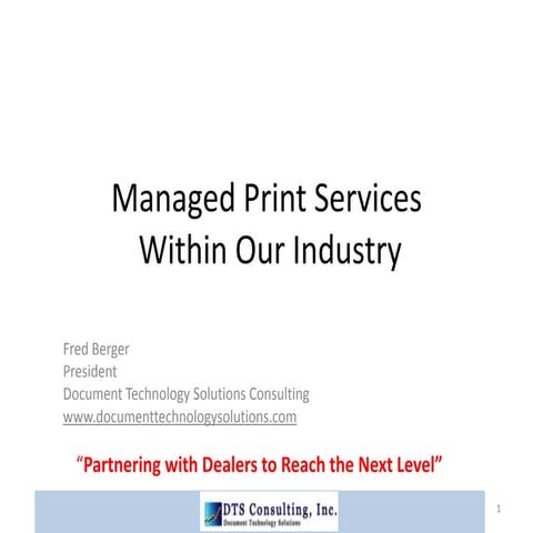 Managed Print Services Within The Copier Industry