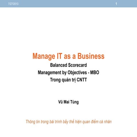 Manage IT as a Business